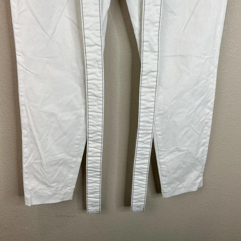 L'Agence Womens White Jeans 25 Suspenders Straight High Rise - Picture 6 of 12